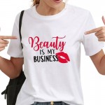 Tricou cu desen pentru Salon de Infrumusetare LMB002 Alb - Beauty is my Business Tricou cu desen pentru Salon de Infrumusetare LMB002 Alb - Beauty is my Business